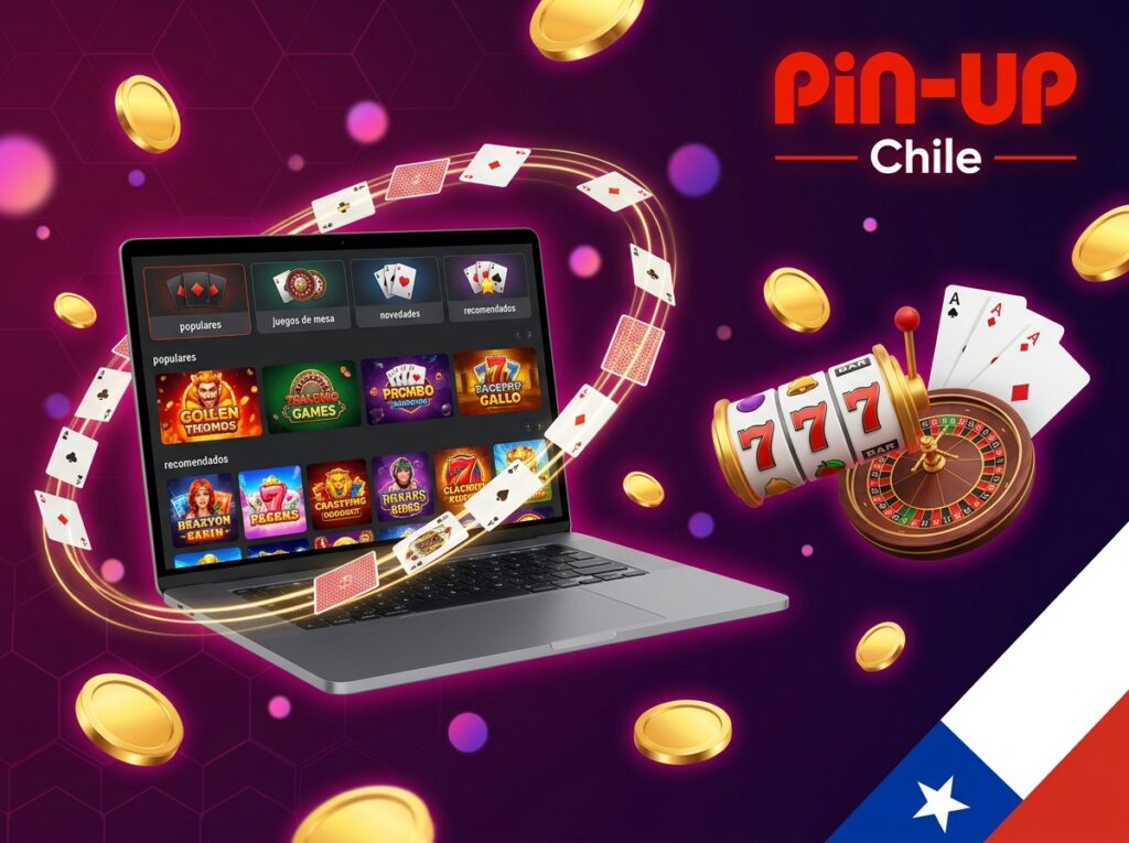 Navega por el catálogo de tragamonedas y juegos de casino de Pin-Up Chile.