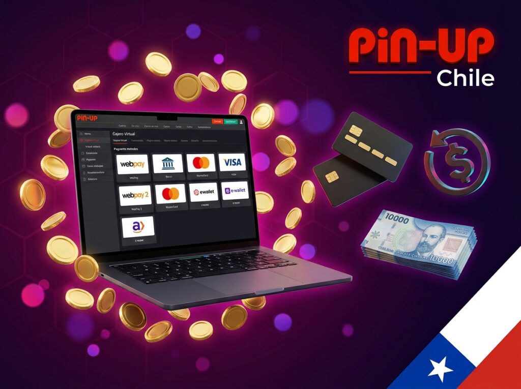Deposita y retira dinero mediante métodos de pago seguros en Pin-Up Chile.